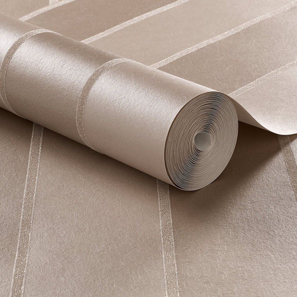 Baroque Bead Stripe Wallpaper - Champagne - Graham & Brown - 103821 - Premier Wallcovering