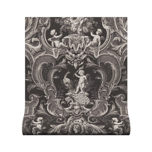 Baroque Wallpaper - Charcoal - Warner House - Premier Wallcovering