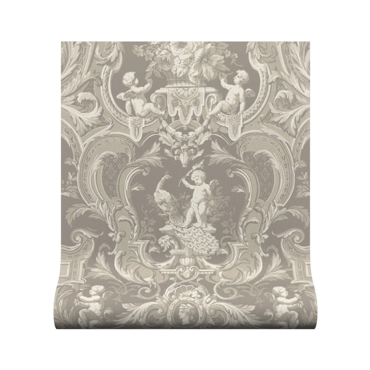 Baroque Wallpaper - Taupe - Warner House - Premier Wallcovering
