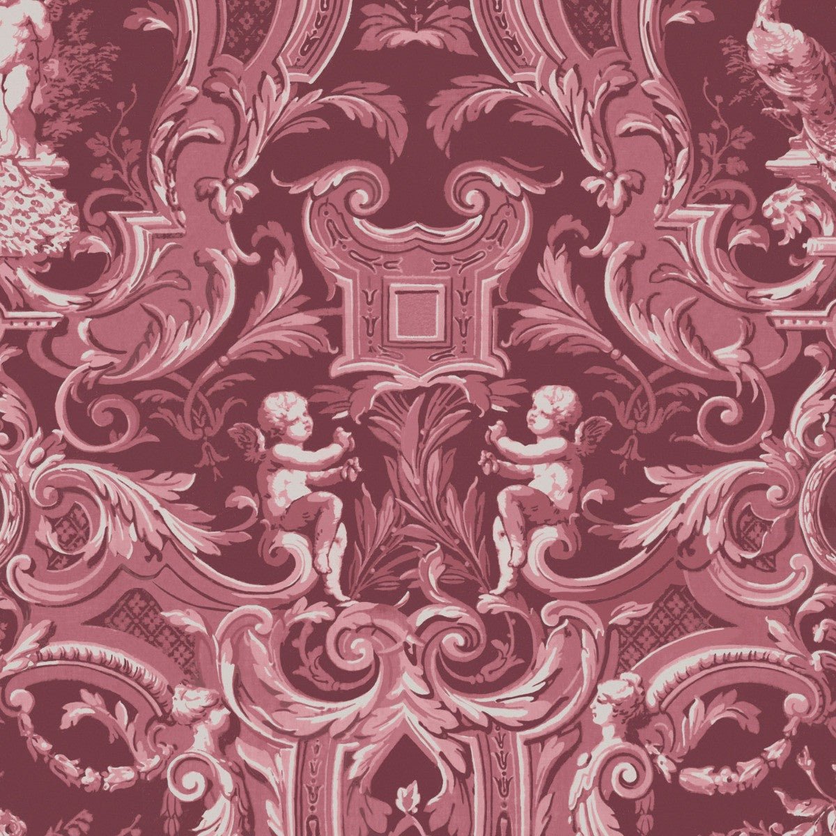 Baroque Wallpaper - Red - Warner House - Premier Wallcovering