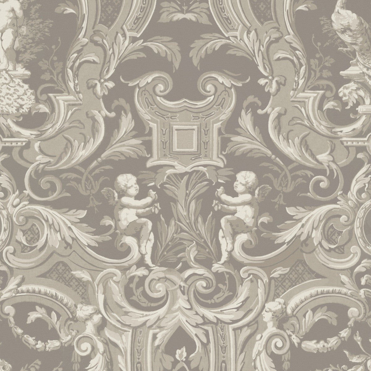 Baroque Wallpaper - Taupe - Warner House - Premier Wallcovering