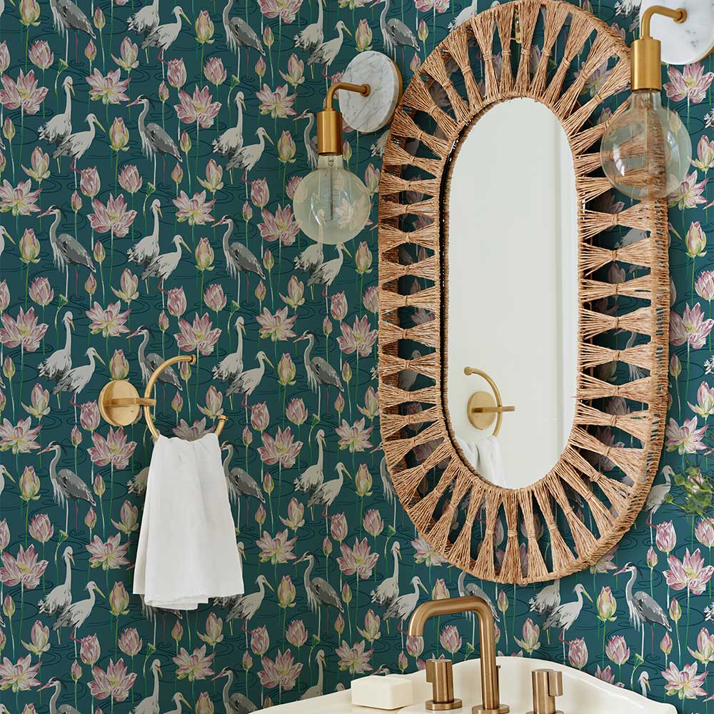 Barton Wallpaper - Teal - A Street Prints - AN87552 - Premier Wallcovering