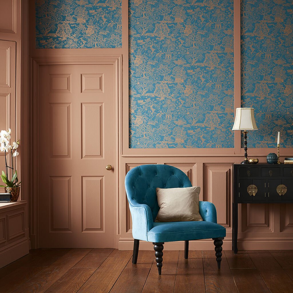 Basuto Wallpaper - Teal - Graham & Brown - 105932 - Premier Wallcovering