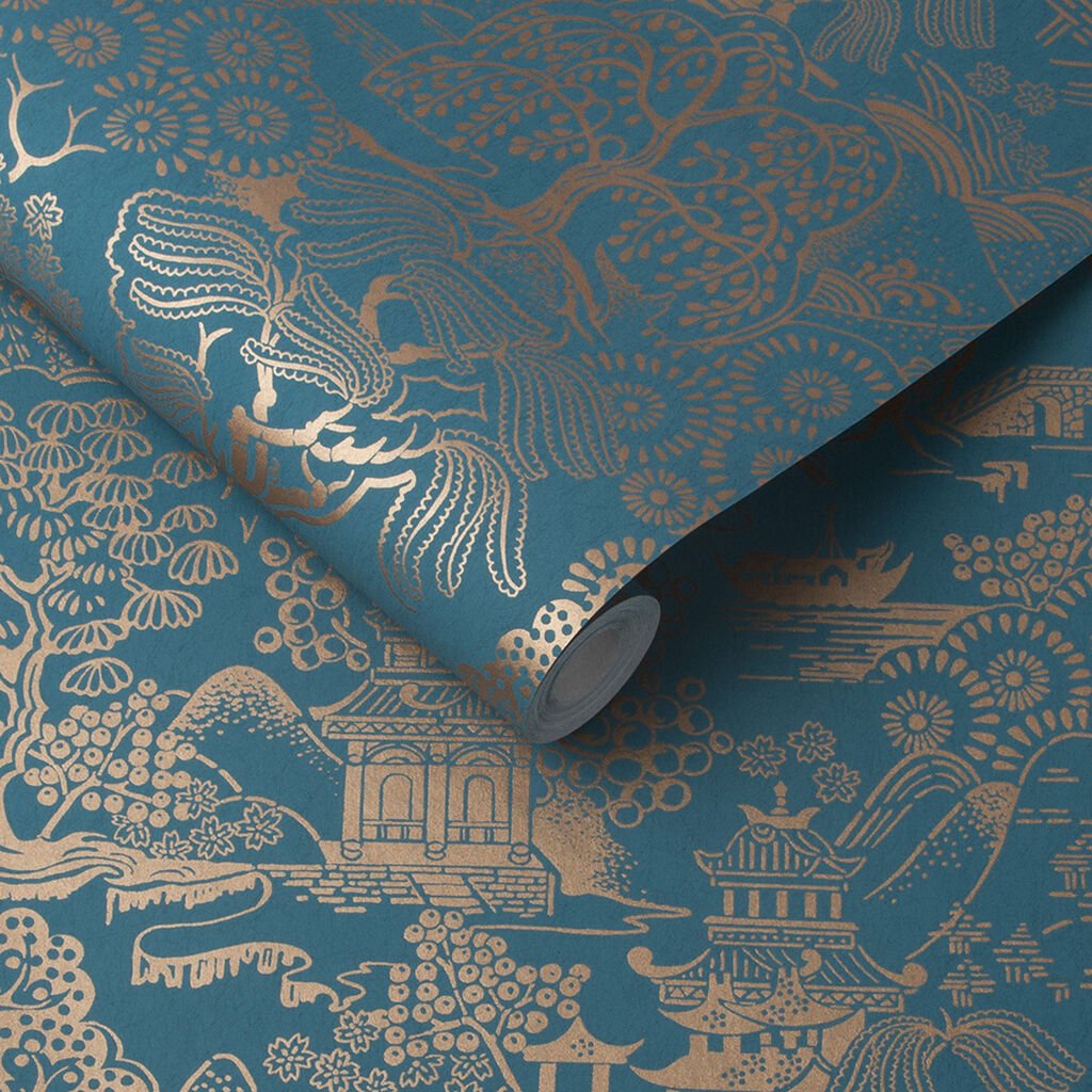 Basuto Wallpaper - Teal - Graham & Brown - 105932 - Premier Wallcovering