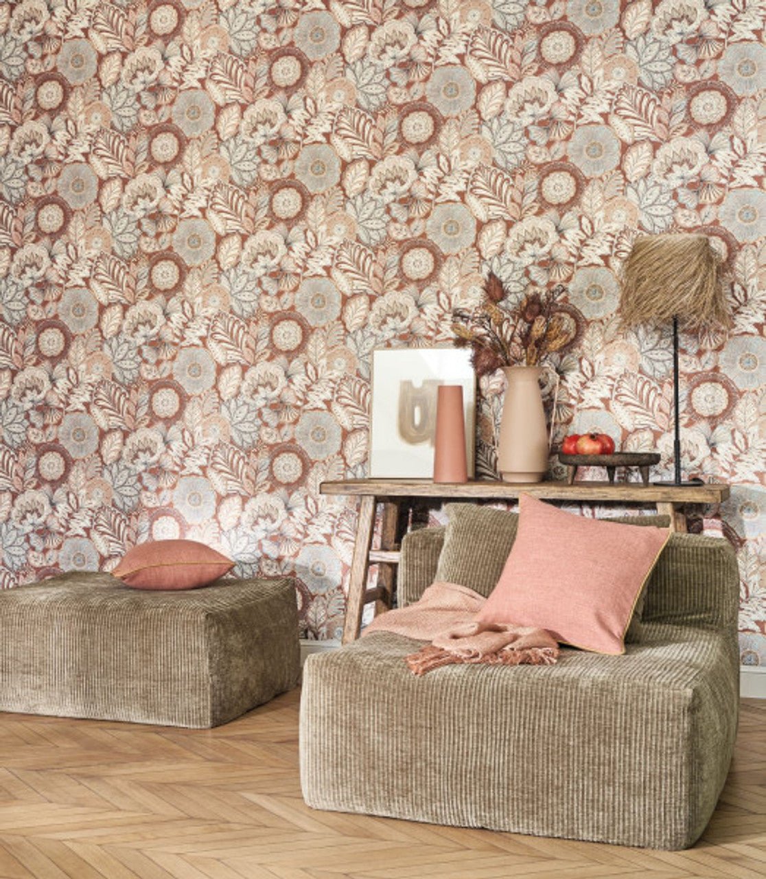 Batik Bali Wallpaper - Terracotta - Casadeco - 88153482 - Premier Wallcovering