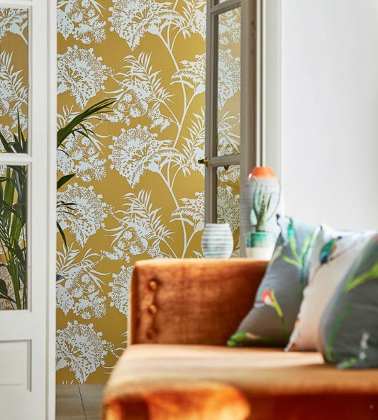 Bavero Wallpaper - Ochre - HZAP111764 - Harlequin - Premier Wallcovering
