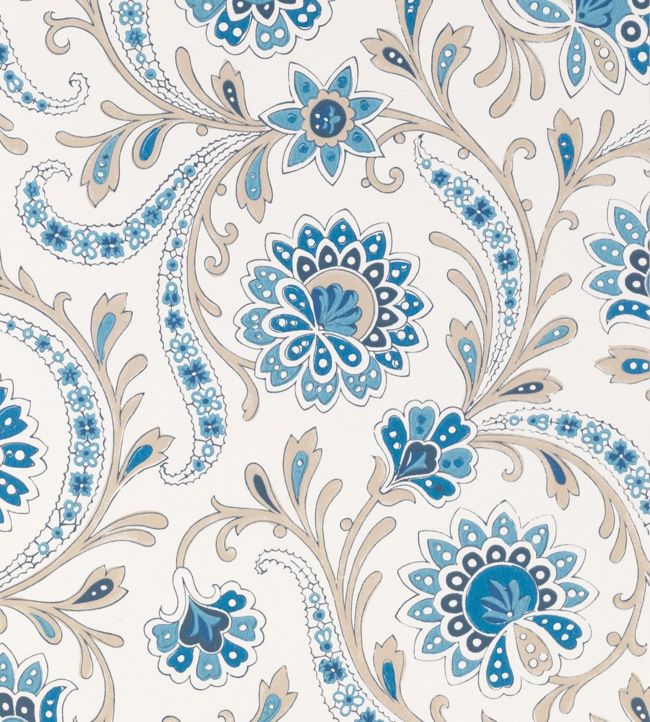 Baville Wallpaper - Blue/Taupe - Nina Campbell - NCW4351 - 05 - Premier Wallcovering