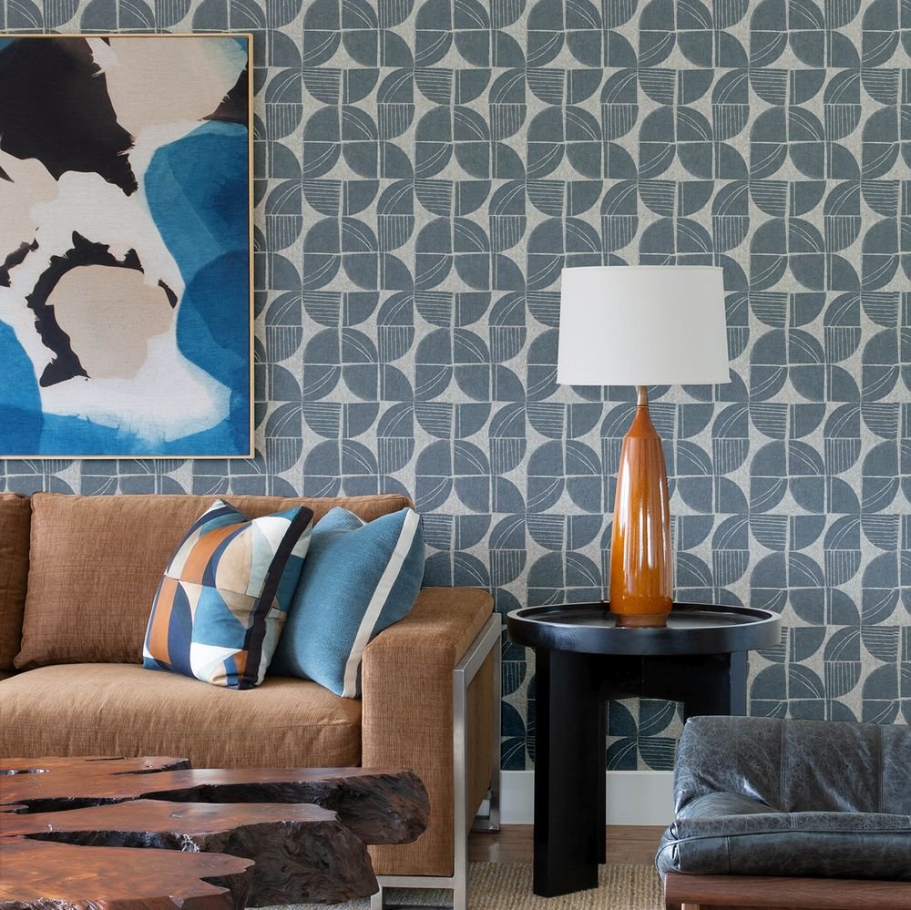 Baxter Wallpaper - Stone / Blue - A Street Prints - FD27112 - Premier Wallcovering