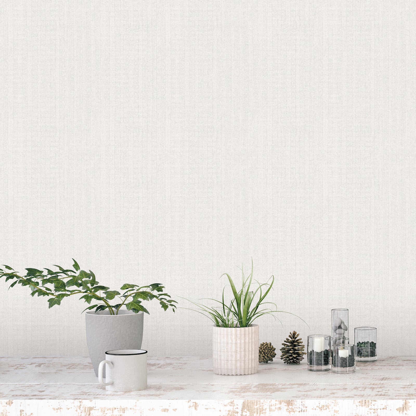 Bazaar African Weave Wallpaper - Pearl / Grey - Galerie - G78325 - Premier Wallcovering