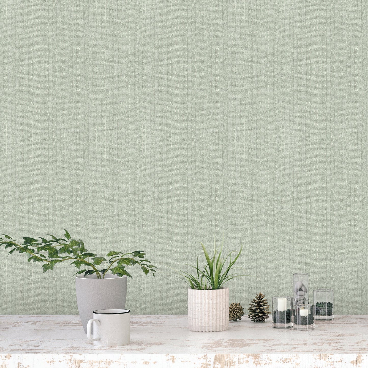 Bazaar African Weave Wallpaper - Mint Green - Galerie - G78327 - Premier Wallcovering