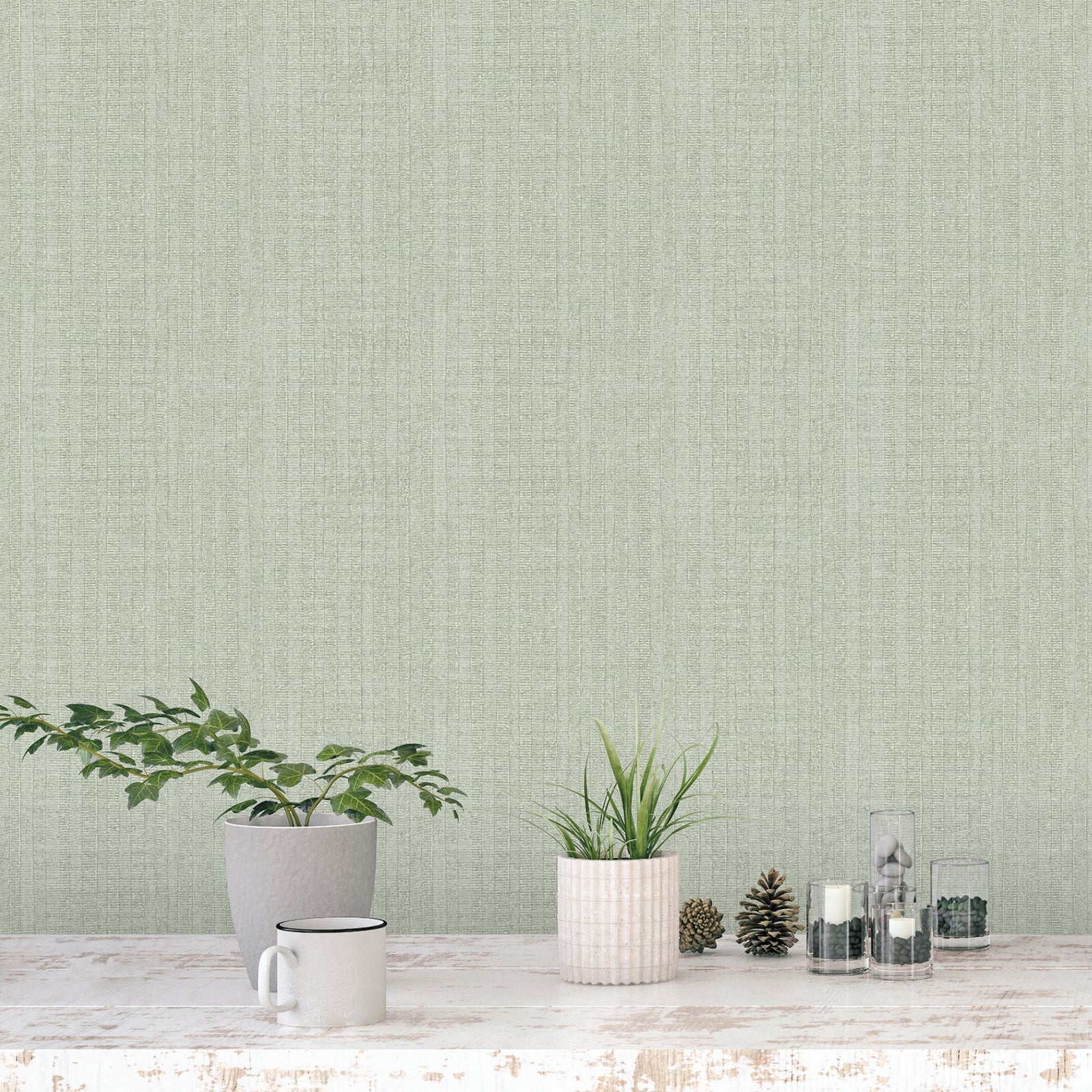 Bazaar African Weave Wallpaper - Mint Green - Galerie - G78327 - Premier Wallcovering