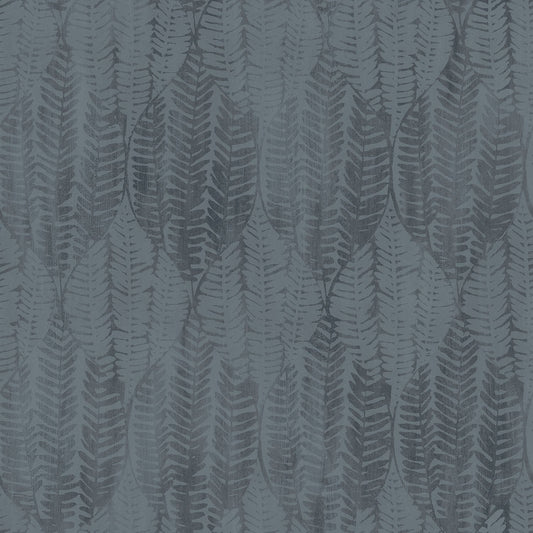 Bazaar Fern Leaf Print Wallpaper - Denim Blue - Galerie - G78339 - Premier Wallcovering