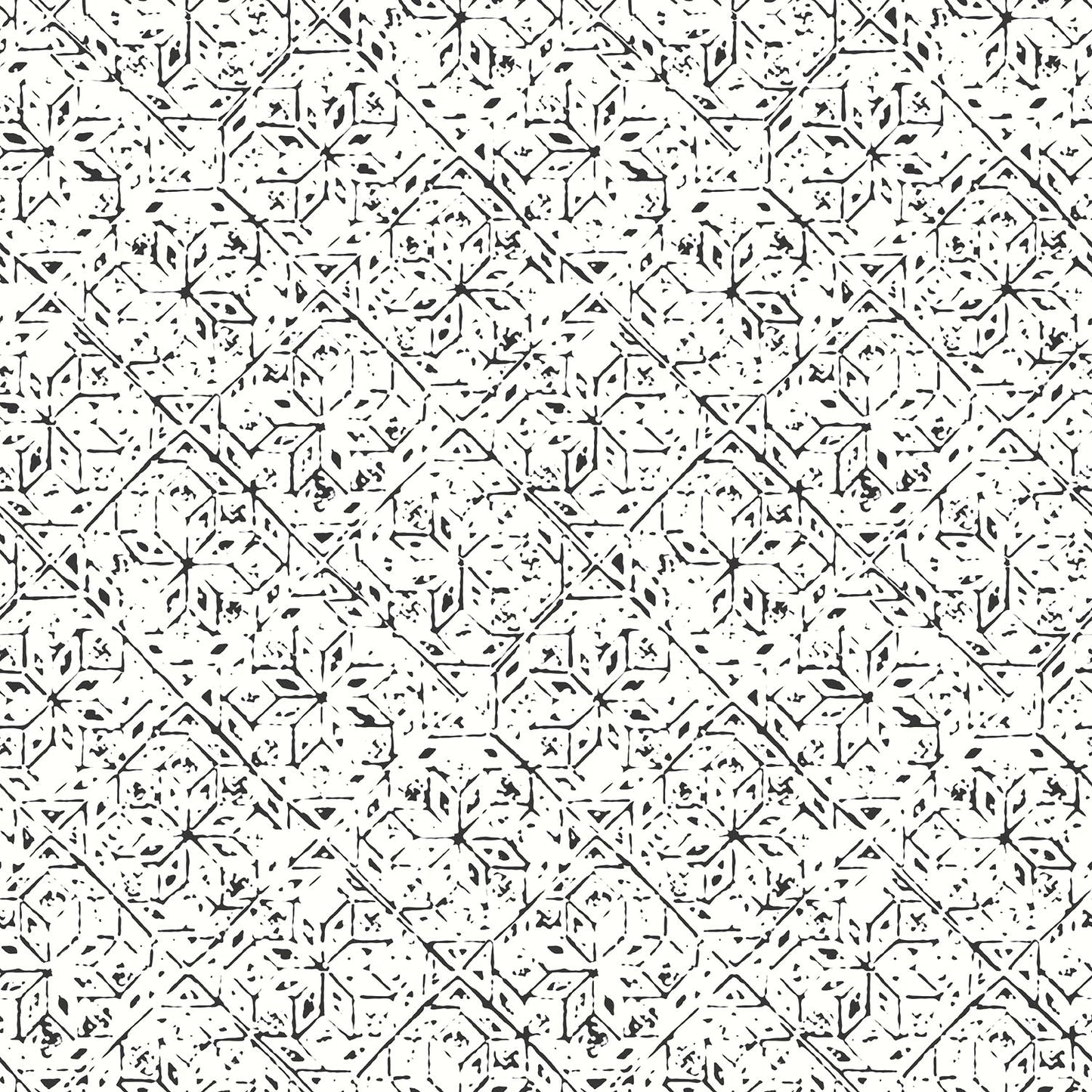 Bazaar Geo Tile Wallpaper - Black / White - Galerie - G78334 - Premier Wallcovering
