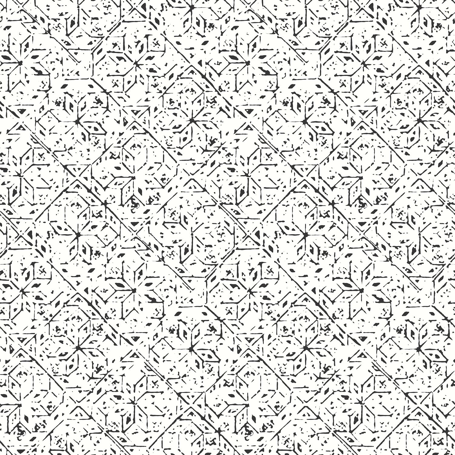 Bazaar Geo Tile Wallpaper - Black / White - Galerie - G78334 - Premier Wallcovering