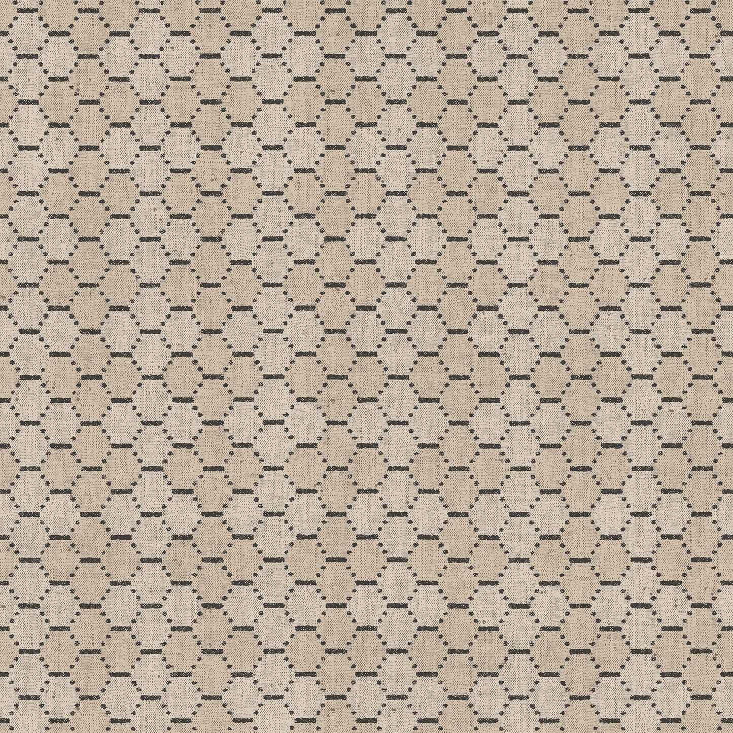 Bazaar Honey Comb Wallpaper - Sand / Black - Galerie - G78296 - Premier Wallcovering