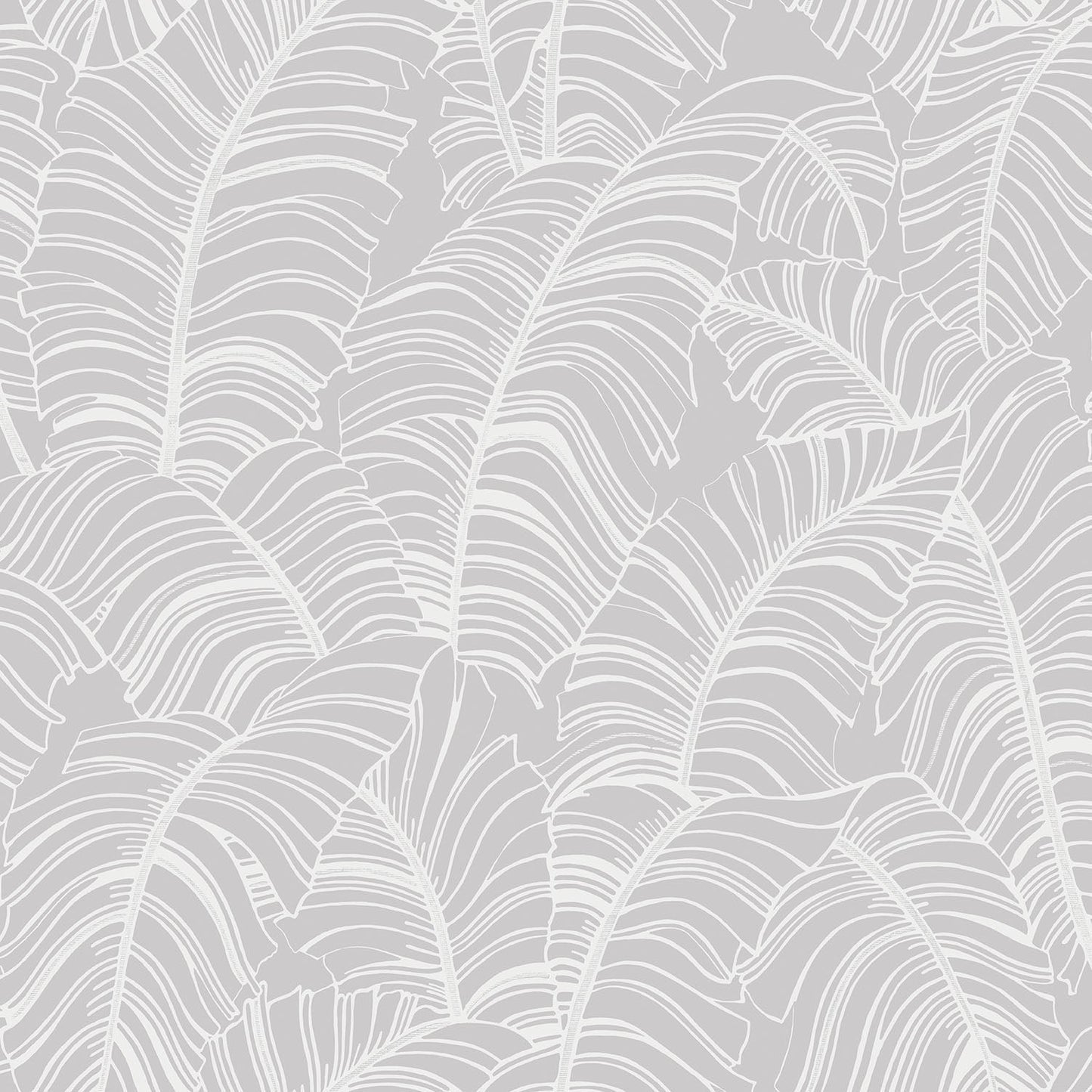Bazaar Palm Leaves Wallpaper - Silver / White - Galerie - G78298 - Premier Wallcovering