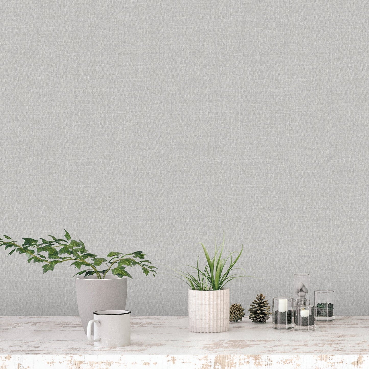 Bazaar Pearlescent Weave Wallpaper - Grey - Galerie - G78304 - Premier Wallcovering