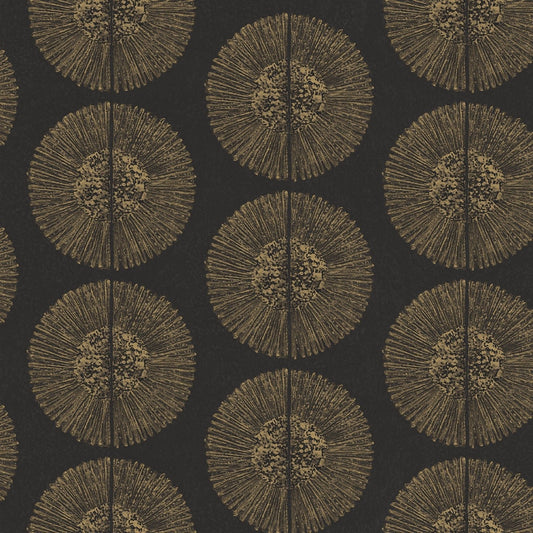 Bazaar Tribal Circles Wallpaper - Black / Gold - Galerie - G78331 - Premier Wallcovering