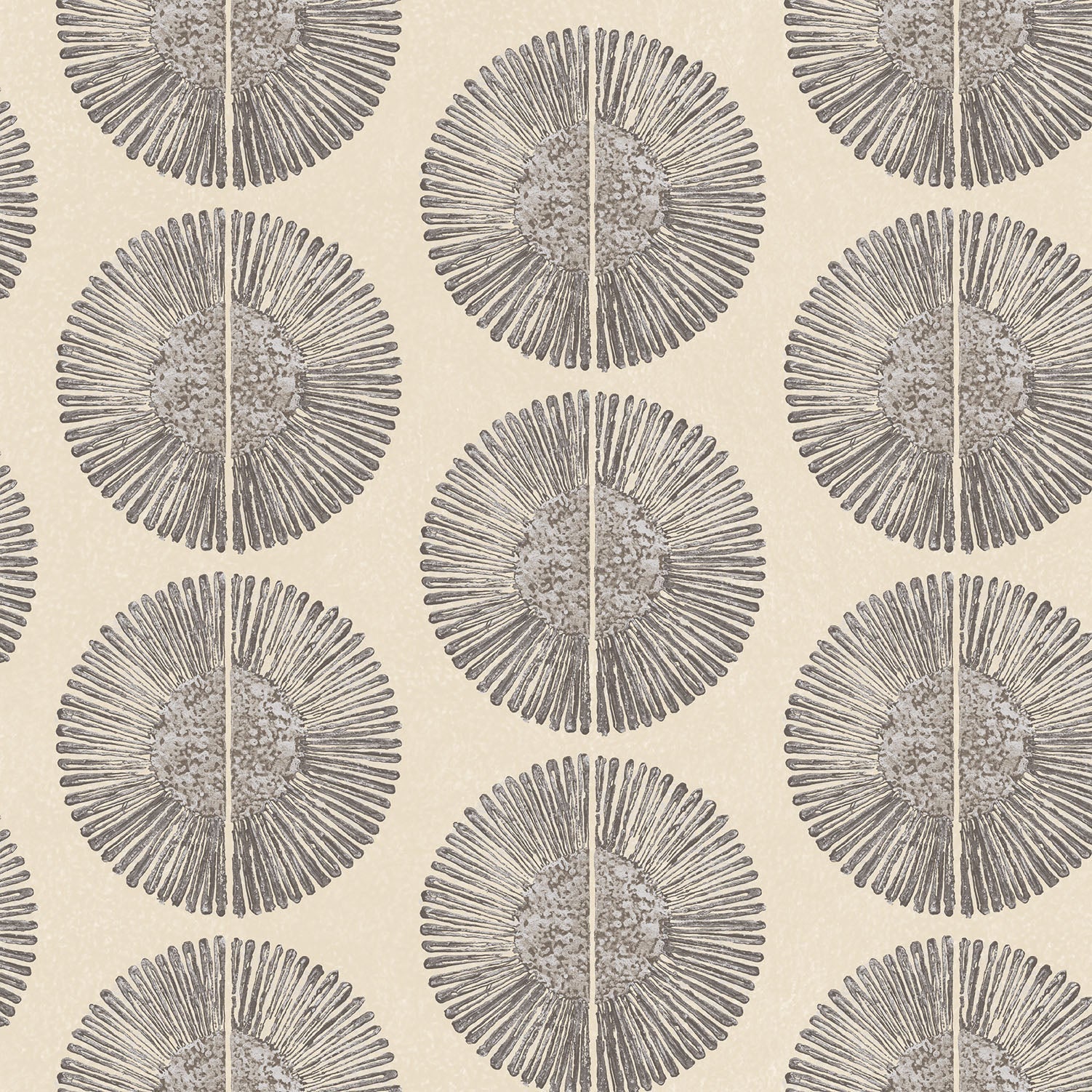 Bazaar Tribal Circles Wallpaper - Sand / Black - Galerie - G78329 - Premier Wallcovering