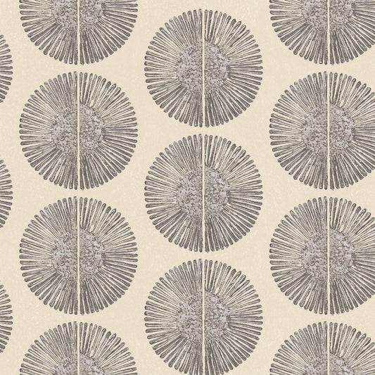 Bazaar Tribal Circles Wallpaper - Sand / Black - Galerie - G78329 - Premier Wallcovering