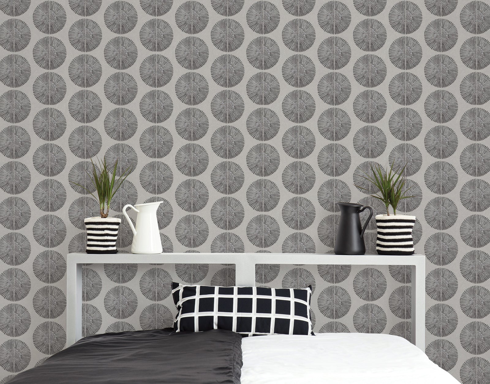 Bazaar Tribal Circles Wallpaper - Beige / Black - Galerie - G78330 - Premier Wallcovering