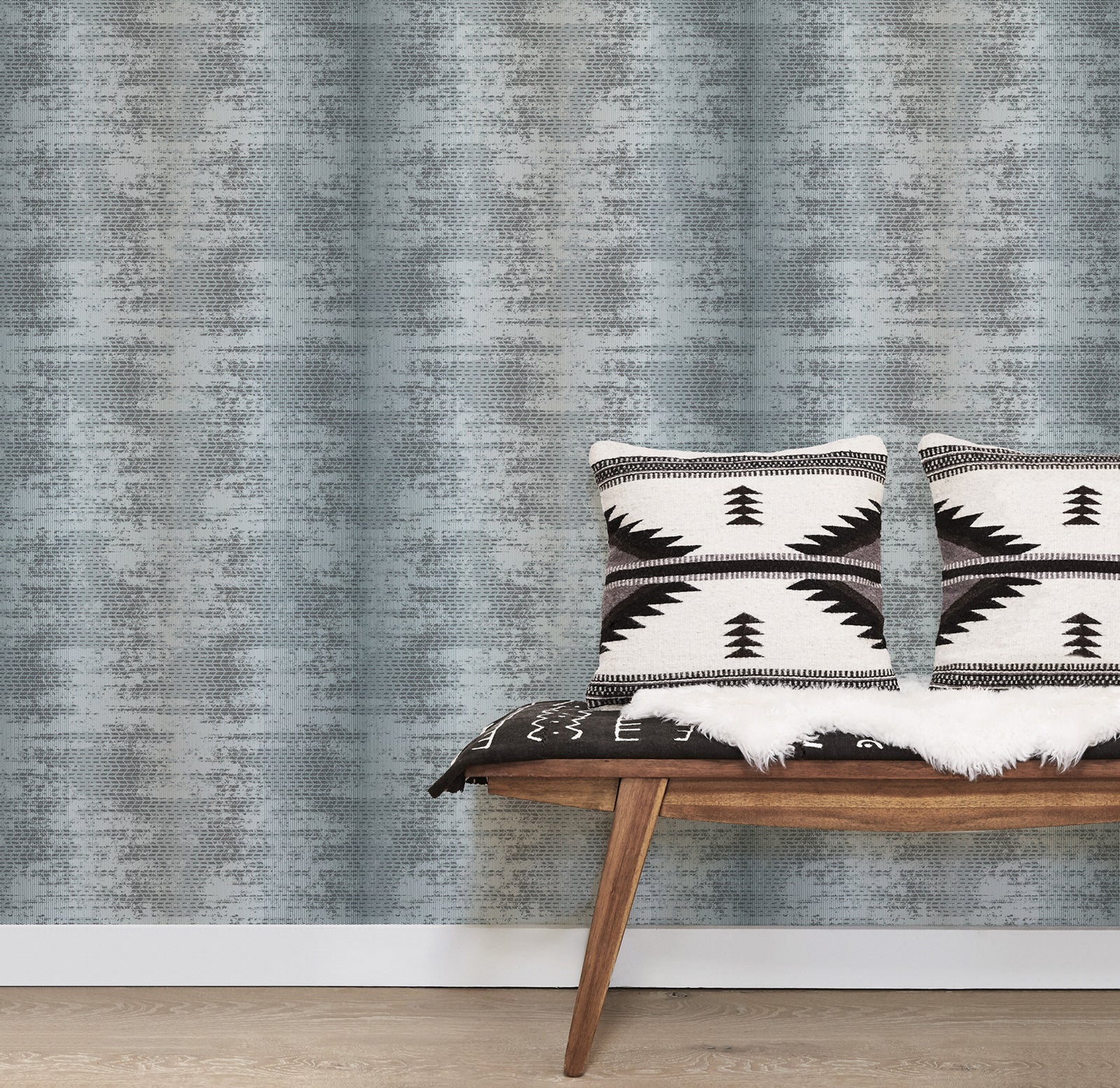 Bazaar Tribal Weave Wallpaper - Light Teal - Galerie - G78288 - Premier Wallcovering