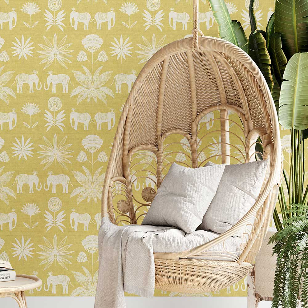 Bazaar Wallpaper - Yellow - A Street Prints - FD26434 - Premier Wallcovering