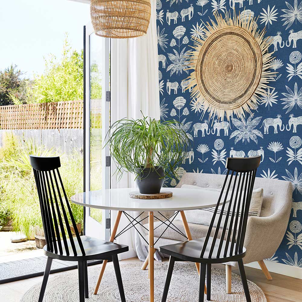 Bazaar Wallpaper - Blue - A Street Prints - FD26436 - Premier Wallcovering