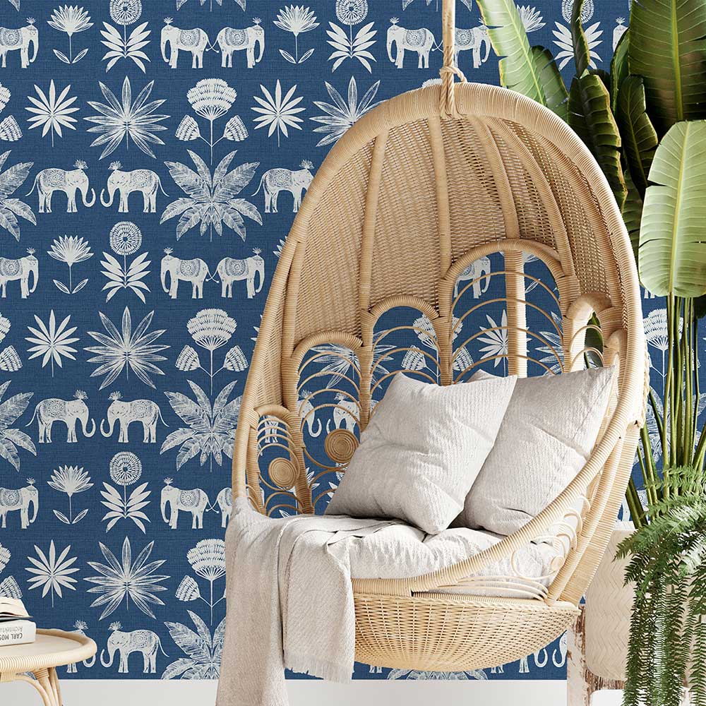 Bazaar Wallpaper - Blue - A Street Prints - FD26436 - Premier Wallcovering
