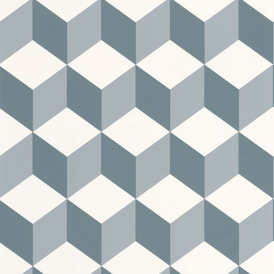 Be Happy Wallpaper - Bleu Canard - Caselio - 103326069 - Premier Wallcovering
