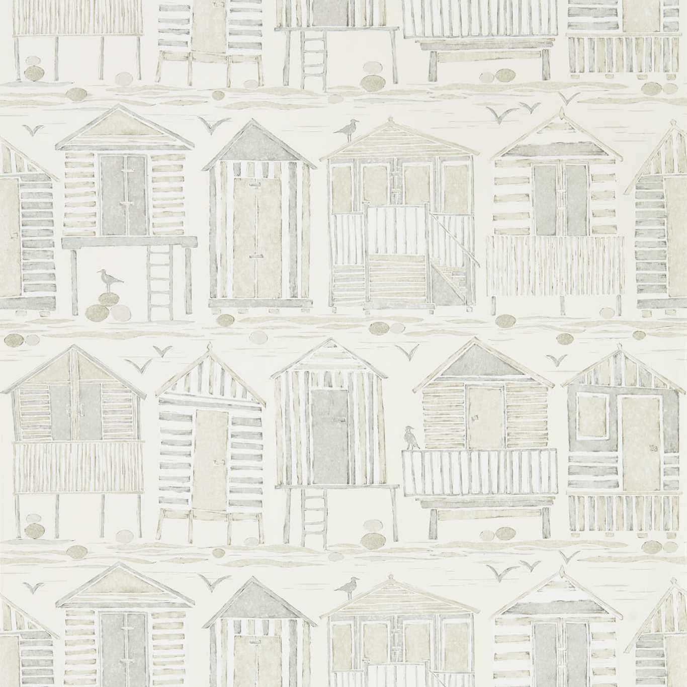 Beach Huts Wallpaper - Driftwood - Sanderson - DCOA216561 - Premier Wallcovering