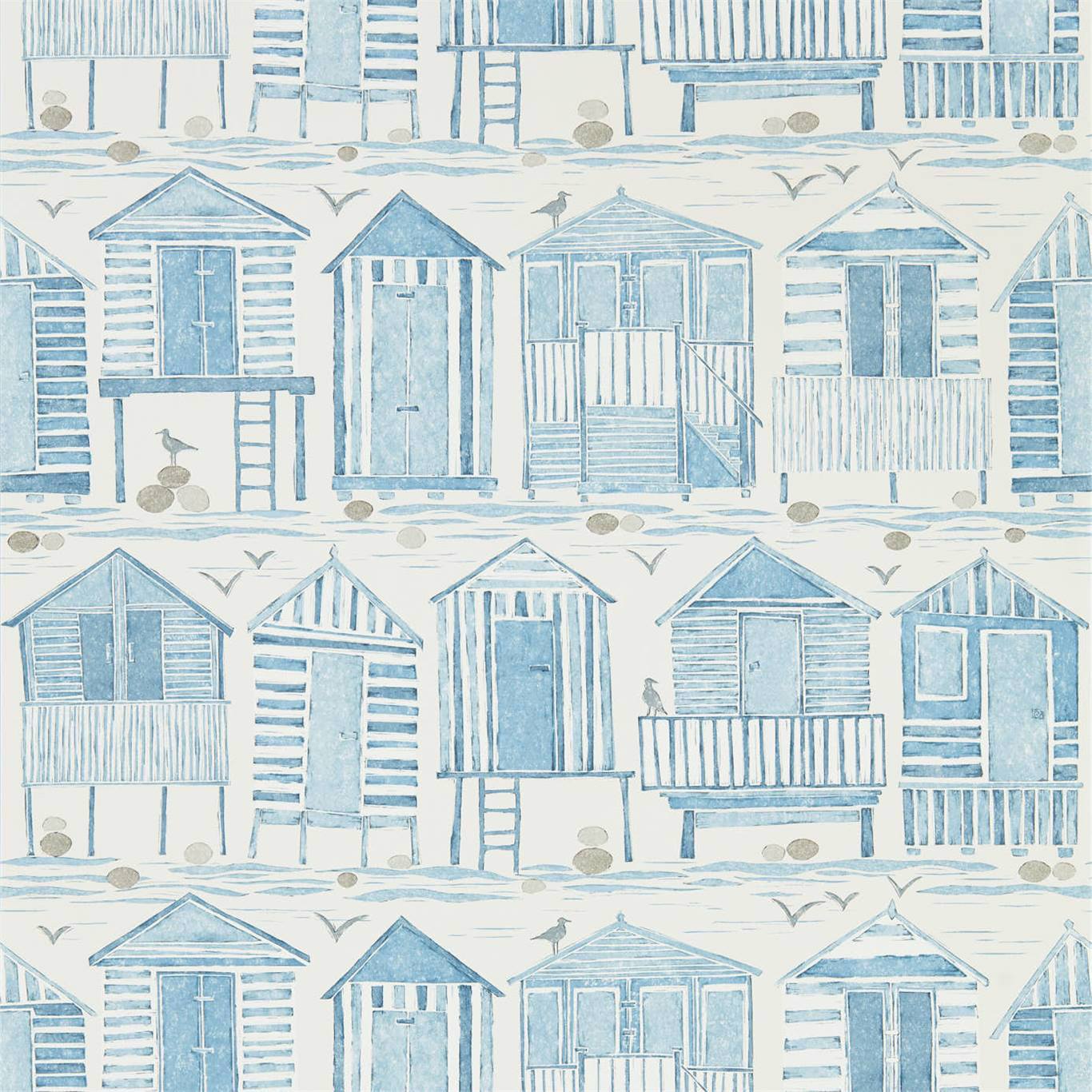 Beach Huts Wallpaper - Marine - Sanderson - DCOA216560 - Premier Wallcovering