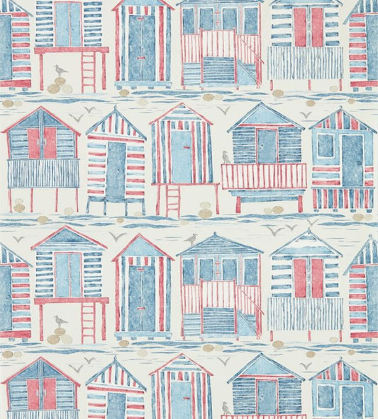 Beach Huts Wallpaper - Nautical - DCOA216559 - Sanderson - Premier Wallcovering