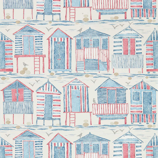 Beach Huts Wallpaper - Nautical - Sanderson - DCOA216559 - Premier Wallcovering