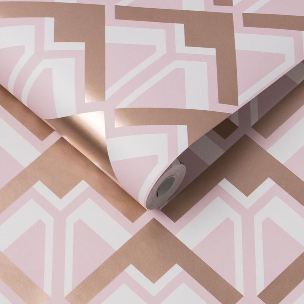 Beau Wallpaper - Pink Rose Gold - Graham & Brown - 105582 - Premier Wallcovering