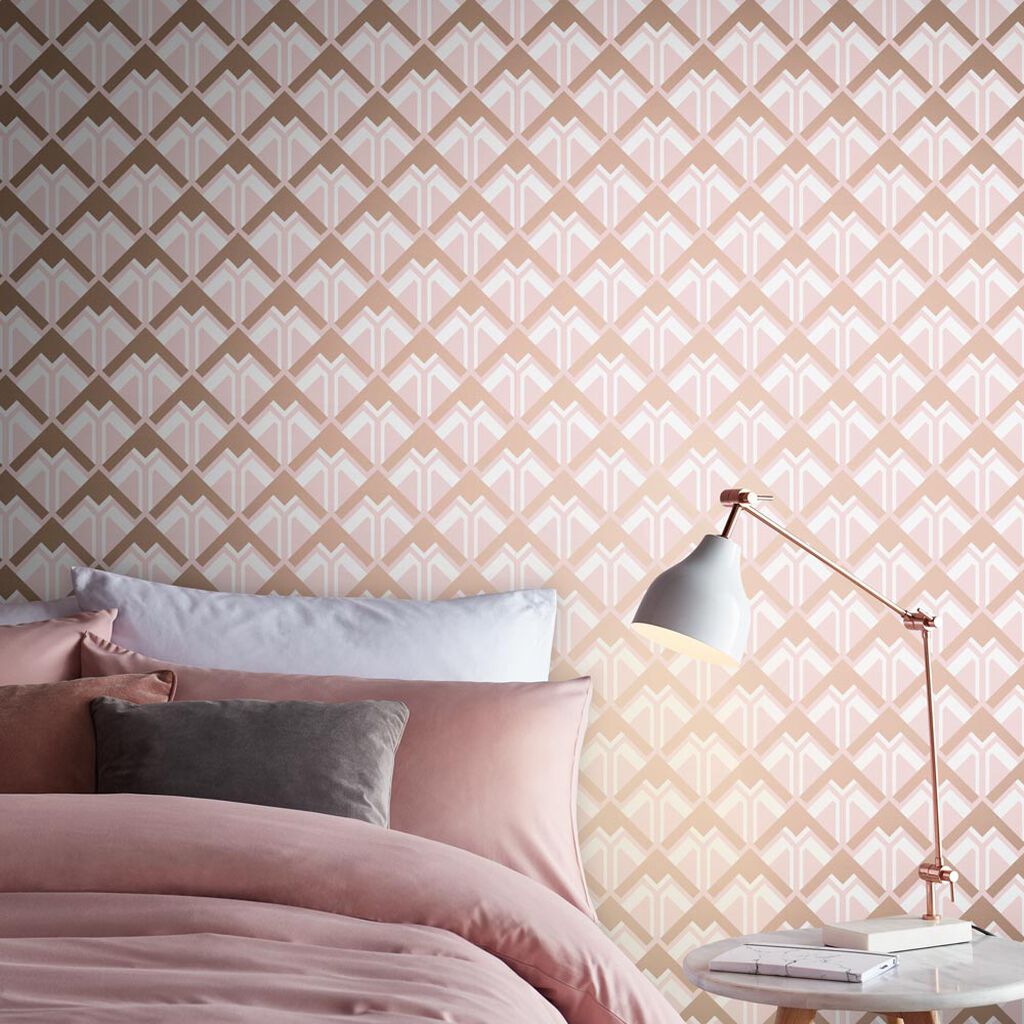 Beau Wallpaper - Pink Rose Gold - Graham & Brown - 105582 - Premier Wallcovering