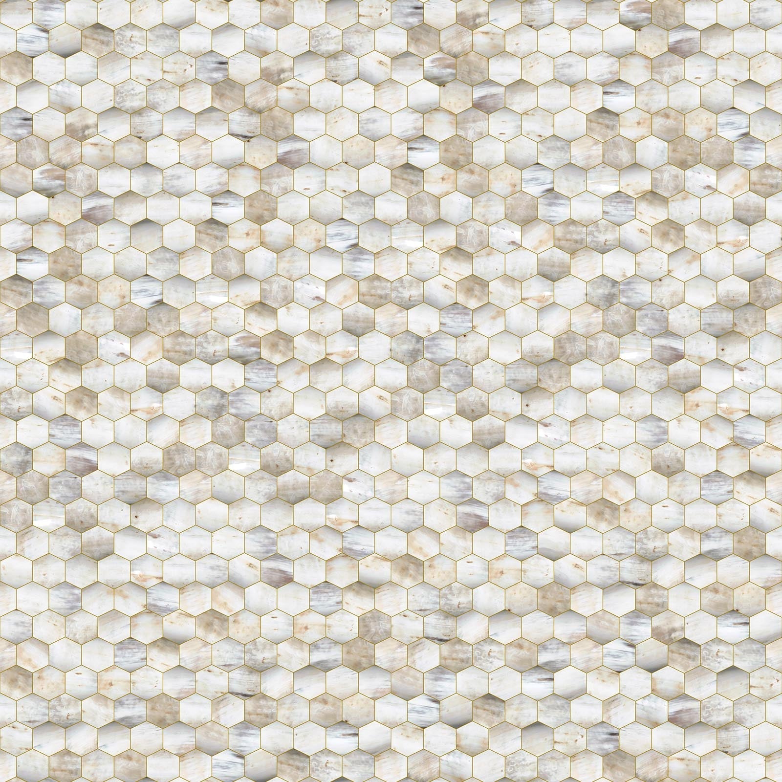 Beehive Cowhorn Wallpaper - White - NLXL - MRV - 14 - Premier Wallcovering