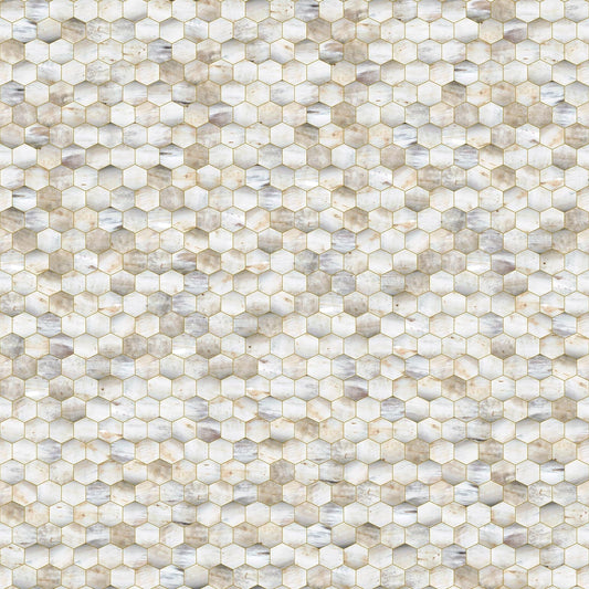 Beehive Cowhorn Wallpaper - White - NLXL - MRV - 14 - Premier Wallcovering