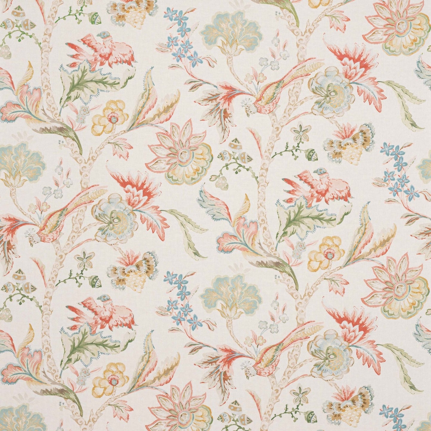 Belevedere Wallcovering Wallpaper - Pink/Green - Colefax & Fowler - W7026-01 - Premier Wallcovering