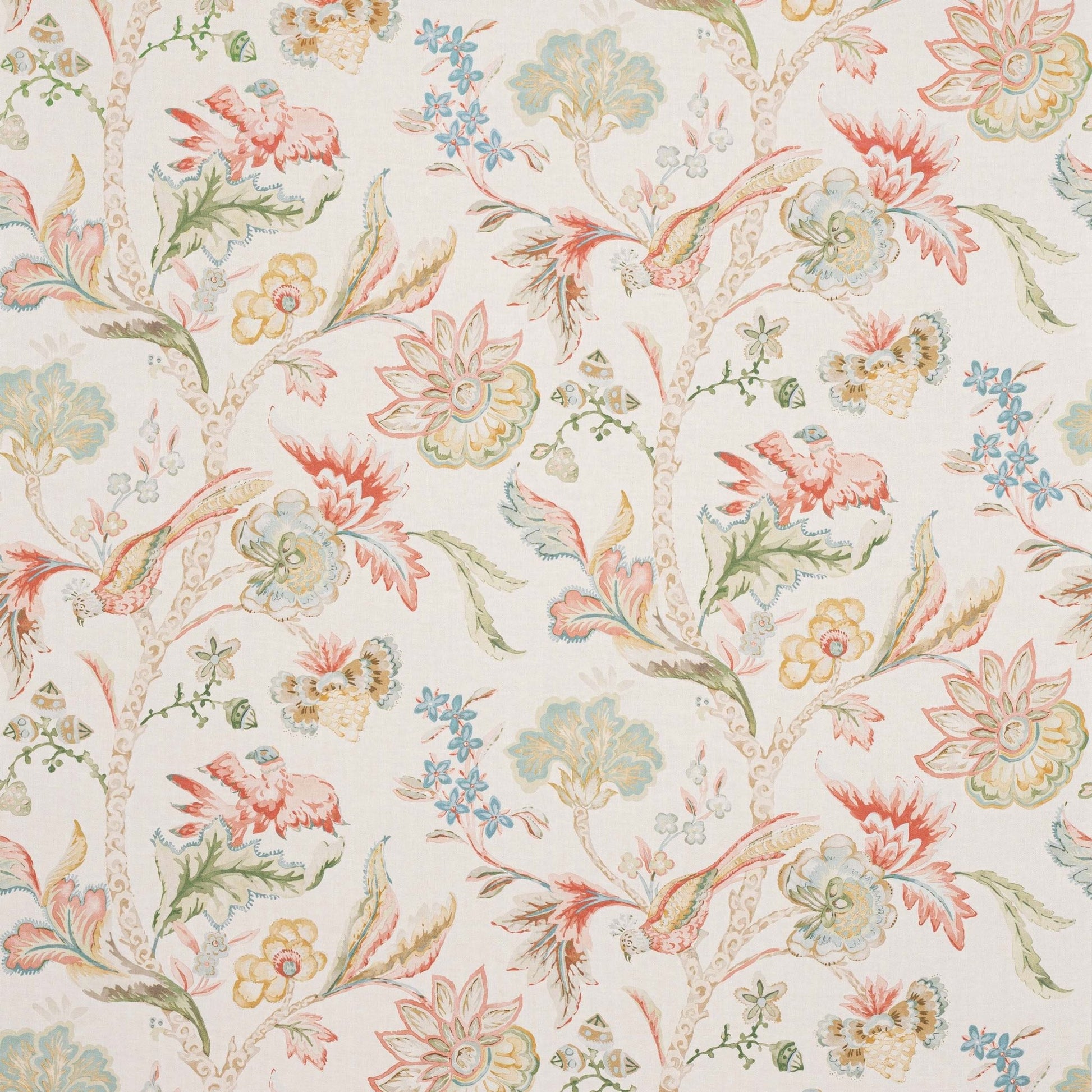 Belevedere Wallcovering Wallpaper - Pink/Green - Colefax & Fowler - W7026-01 - Premier Wallcovering