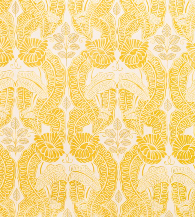 Belle De Nuit Fabric - Lemon - Christopher Farr Cloth - CF132 - 01 - Premier Wallcovering