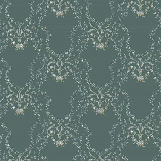 Belle Epoque Heritage Wallpaper - Green - K & K - 600932 - Premier Wallcovering