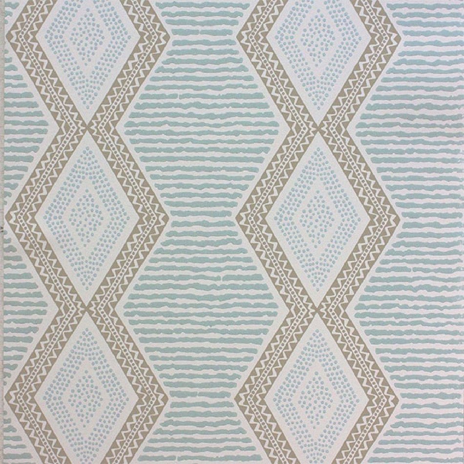 Belle Ile Wallpaper - Aqua/Beige - Nina Campbell - NCW4306-04 - Premier Wallcovering