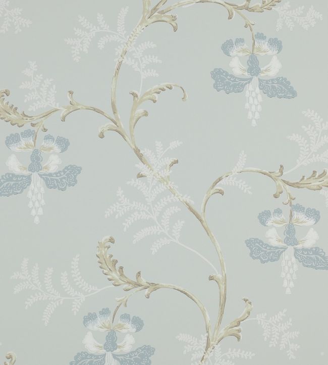 Bellflower Wallpaper - Aqua - Colefax & Fowler - 07127/03 - Premier Wallcovering