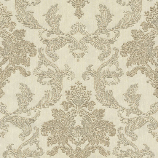 Bellini Vasari Damask Wallpaper - Gold & Cream - Rasch - 526202 - Premier Wallcovering