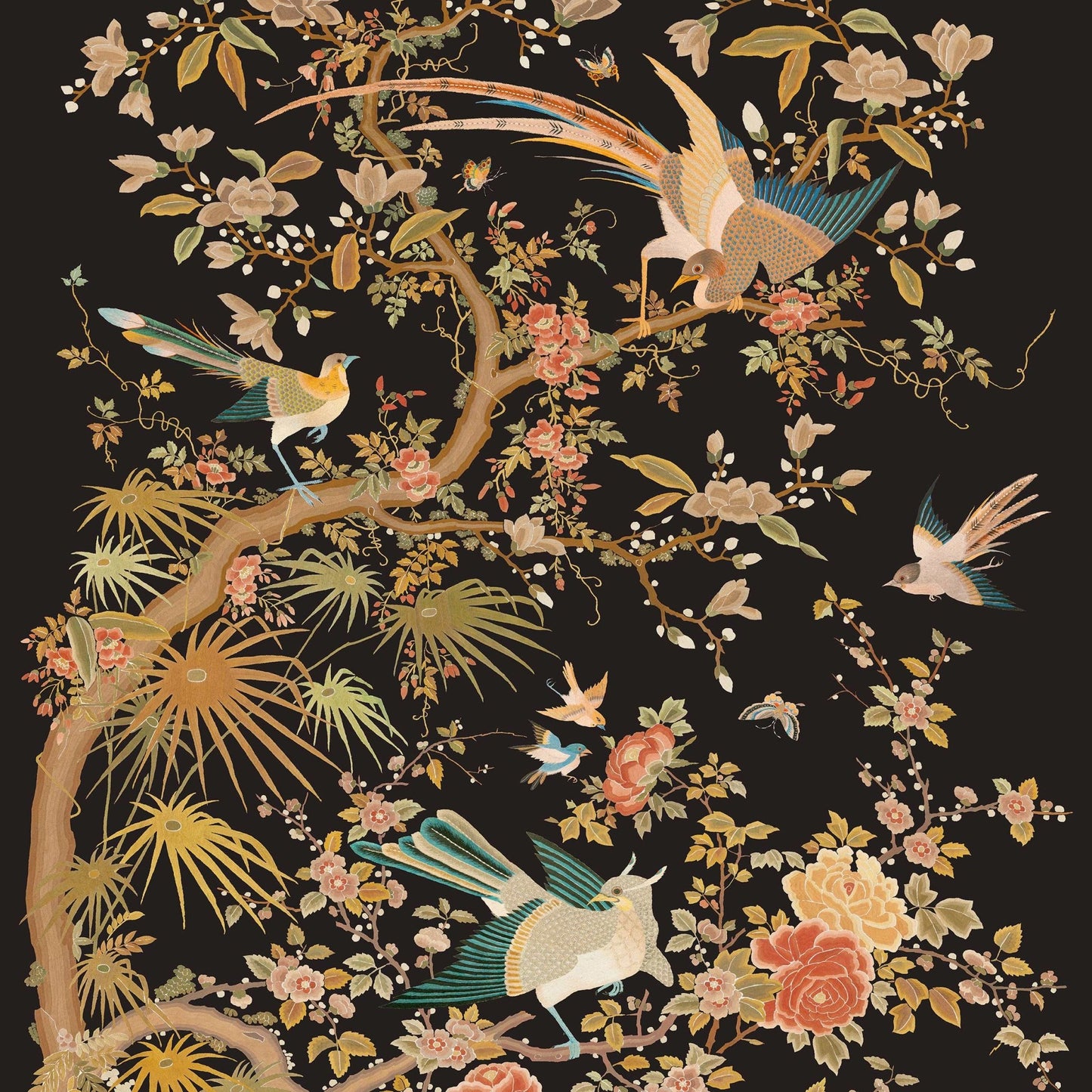 Belmont Wallcovering Wallpaper - Black - Colefax & Fowler - W7031-03 - Premier Wallcovering