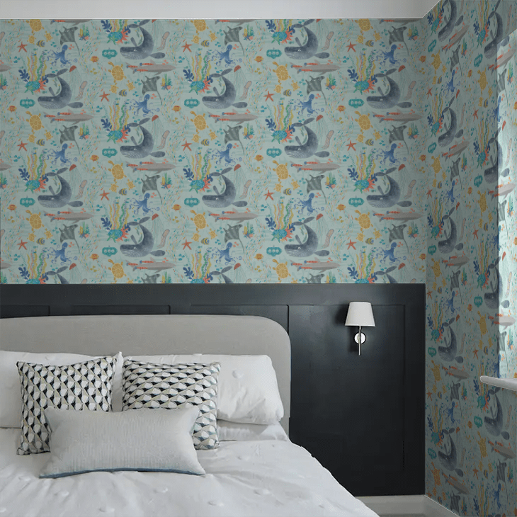 Beneath The Waves Wallpaper - Ocean - Ohpopsi - WGU50131W - Premier Wallcovering