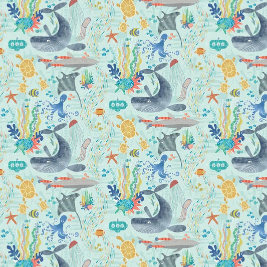 Beneath The Waves Wallpaper - Ocean - Ohpopsi - WGU50131W - Premier Wallcovering