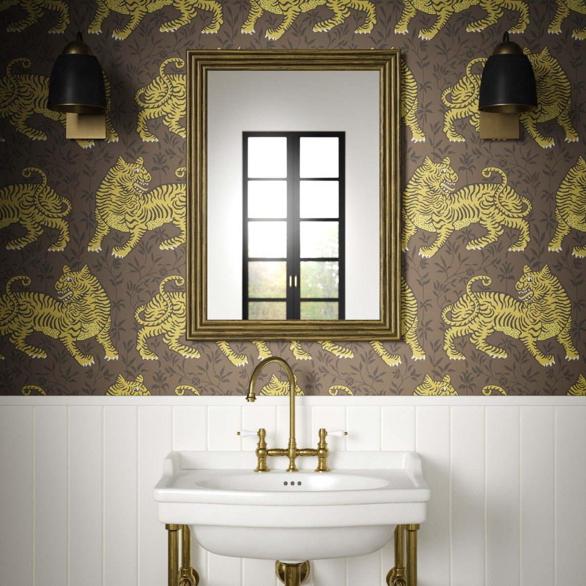 Bengal Wallpaper - Chocolate - Warner House - Premier Wallcovering