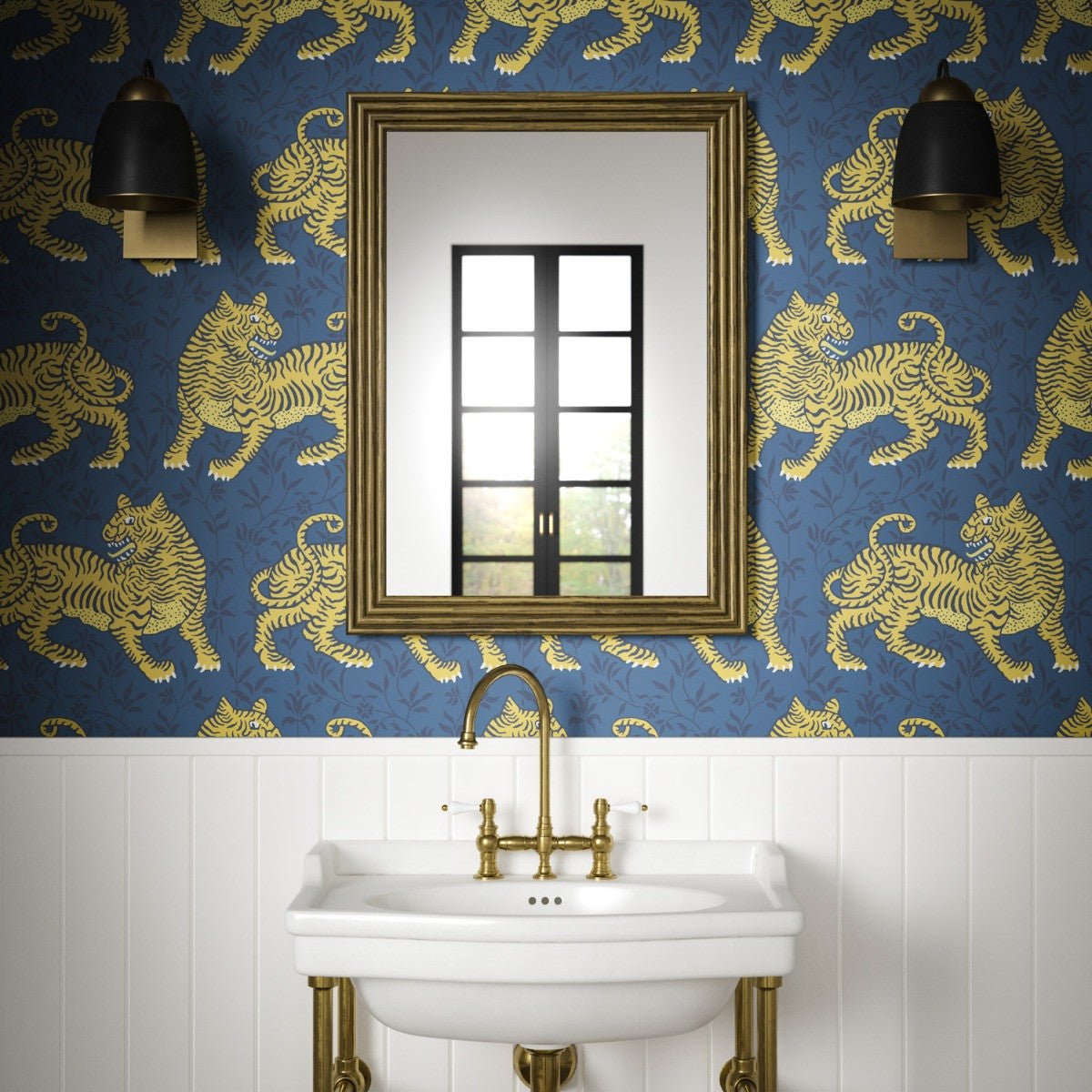 Bengal Wallpaper - Navy - Warner House - Premier Wallcovering